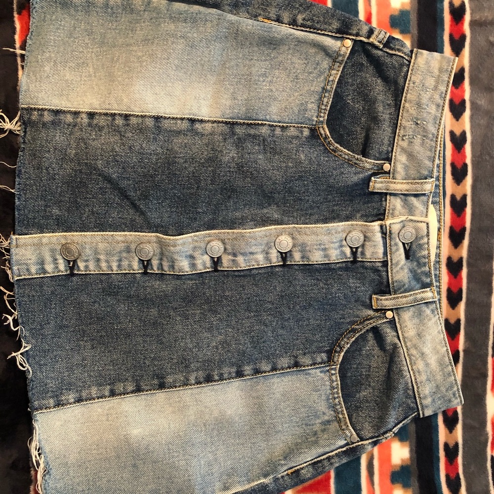 2 colored denim paneled skirt!